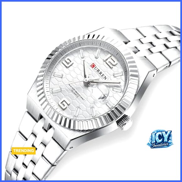 Stainless Steel Analog Quartz Watch with Date Window main image 5